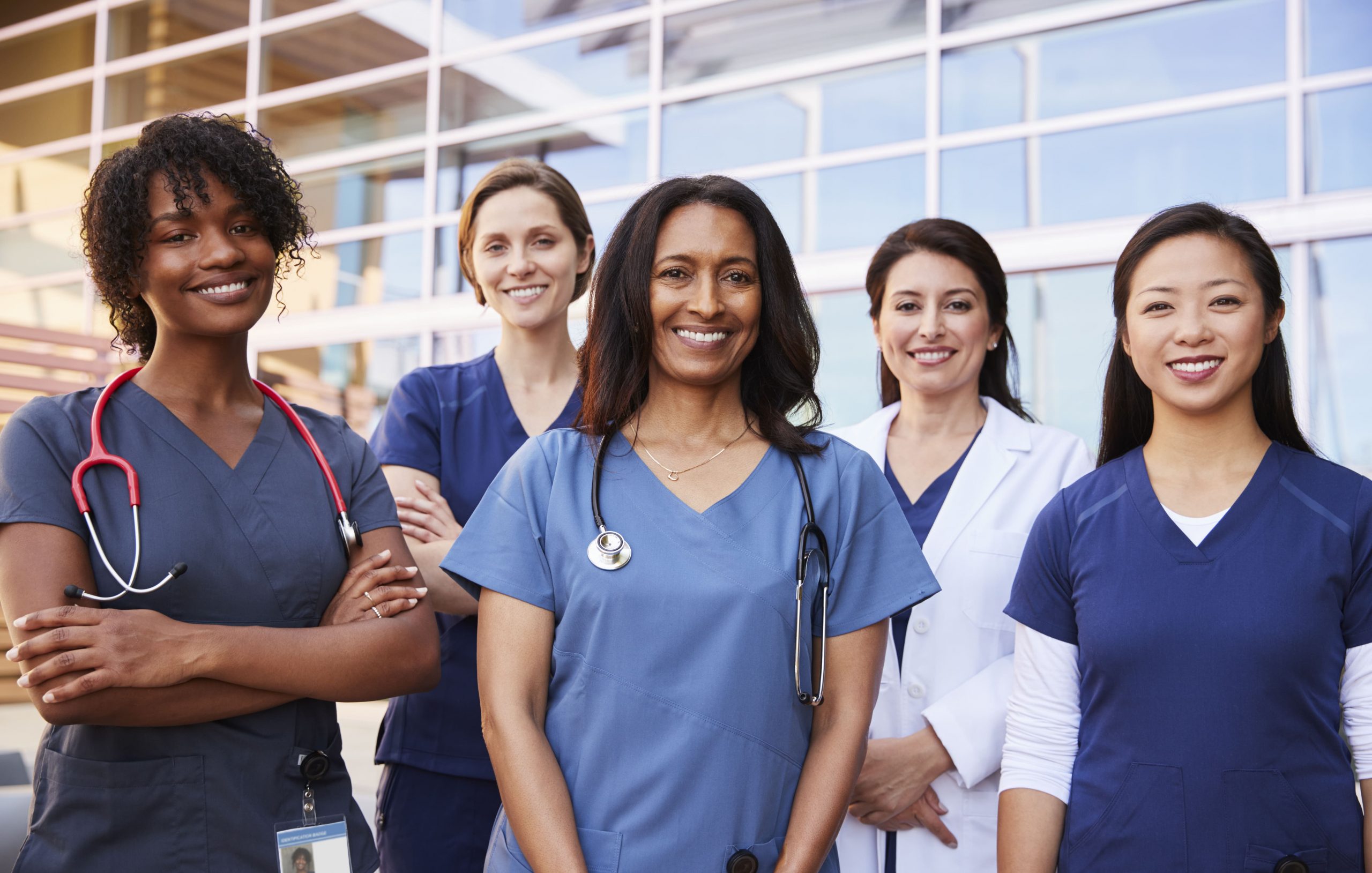 Group of multi racial women medical professionals